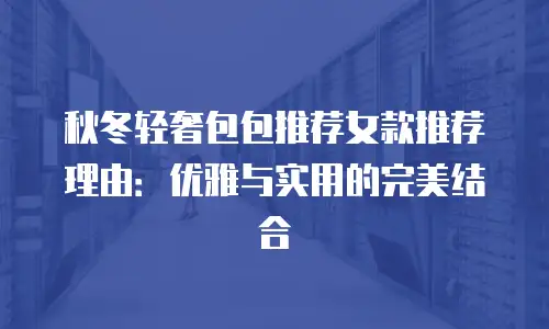 秋冬轻奢包包推荐女款推荐理由：优雅与实用的完美结合
