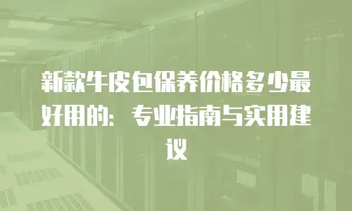 新款牛皮包保养价格多少最好用的：专业指南与实用建议