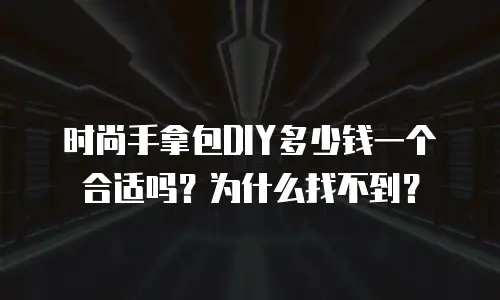 时尚手拿包DIY多少钱一个合适吗？为什么找不到？
