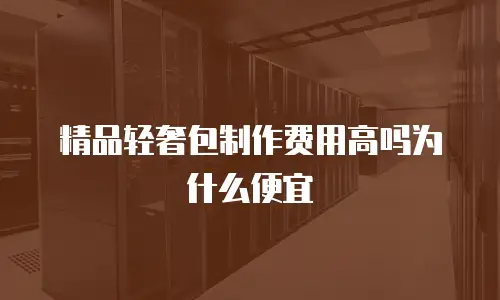 精品轻奢包制作费用高吗为什么便宜