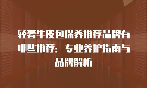 轻奢牛皮包保养推荐品牌有哪些推荐：专业养护指南与品牌解析