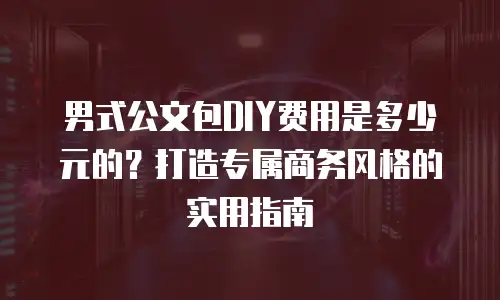 男式公文包DIY费用是多少元的？打造专属商务风格的实用指南