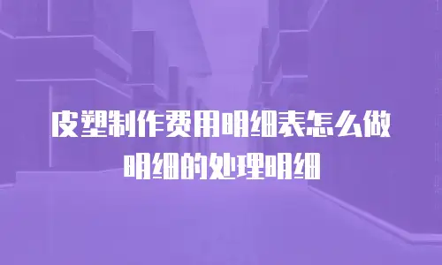 皮塑制作费用明细表怎么做明细的处理明细