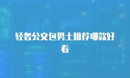 轻奢公文包男士推荐哪款好看