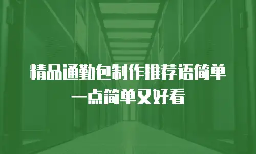 精品通勤包制作推荐语简单一点简单又好看