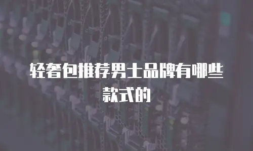 轻奢包推荐男士品牌有哪些款式的