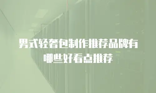 男式轻奢包制作推荐品牌有哪些好看点推荐