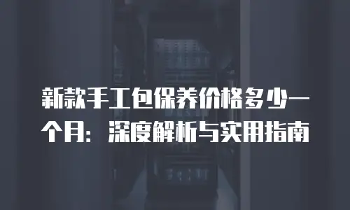 新款手工包保养价格多少一个月：深度解析与实用指南