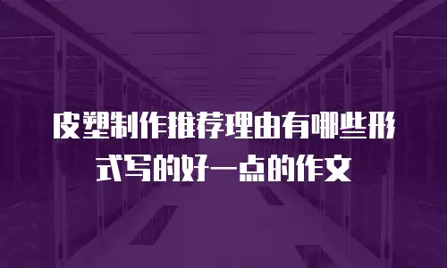 皮塑制作推荐理由有哪些形式写的好一点的作文