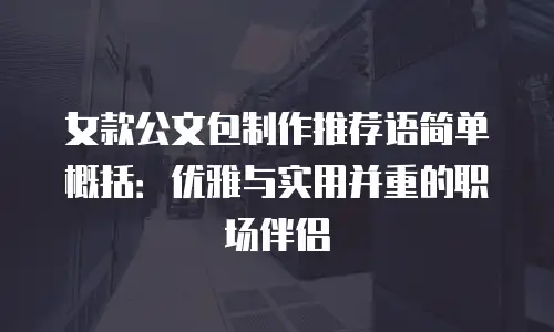 女款公文包制作推荐语简单概括：优雅与实用并重的职场伴侣