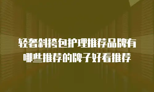 轻奢斜挎包护理推荐品牌有哪些推荐的牌子好看推荐
