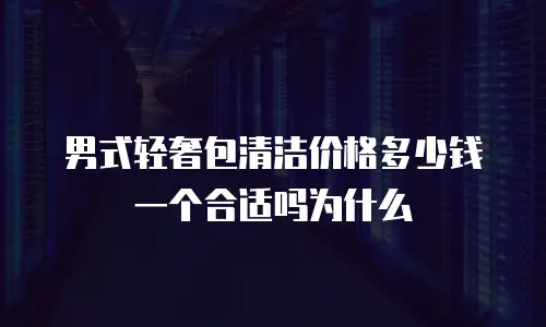 男式轻奢包清洁价格多少钱一个合适吗为什么