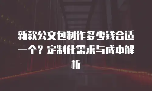 新款公文包制作多少钱合适一个？定制化需求与成本解析