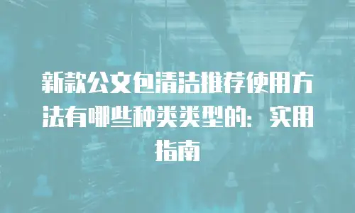 新款公文包清洁推荐使用方法有哪些种类类型的：实用指南