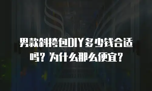 男款斜挎包DIY多少钱合适吗？为什么那么便宜？