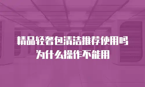 精品轻奢包清洁推荐使用吗为什么操作不能用