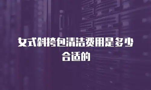 女式斜挎包清洁费用是多少合适的