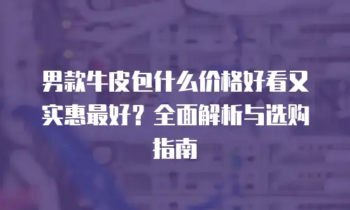 男款牛皮包什么价格好看又实惠最好？全面解析与选购指南