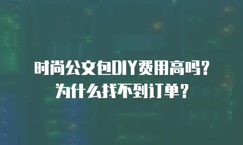 时尚公文包DIY费用高吗？为什么找不到订单？