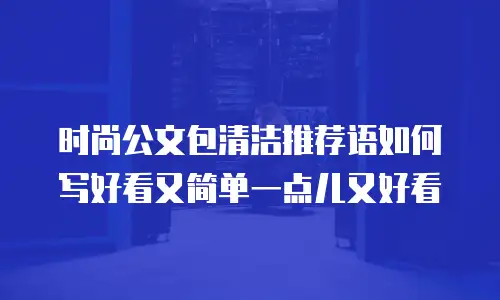 时尚公文包清洁推荐语如何写好看又简单一点儿又好看