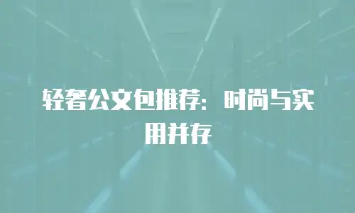 轻奢公文包推荐：时尚与实用并存