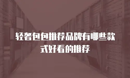 轻奢包包推荐品牌有哪些款式好看的推荐