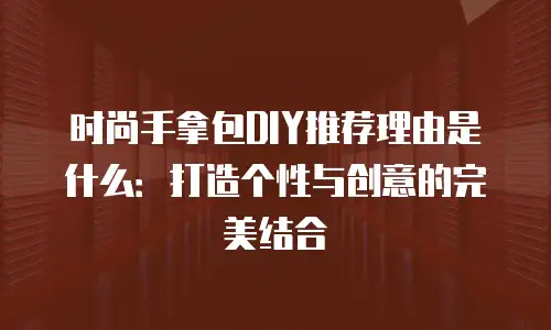 时尚手拿包DIY推荐理由是什么：打造个性与创意的完美结合