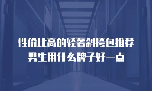 性价比高的轻奢斜挎包推荐男生用什么牌子好一点