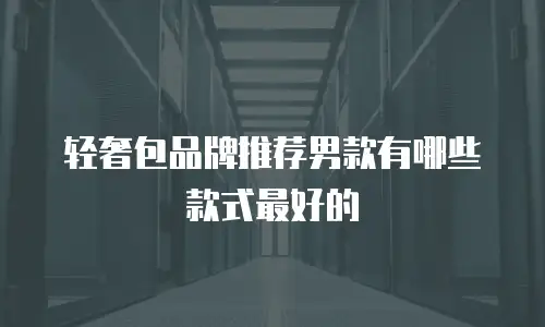 轻奢包品牌推荐男款有哪些款式最好的