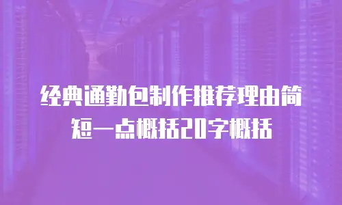 经典通勤包制作推荐理由简短一点概括20字概括