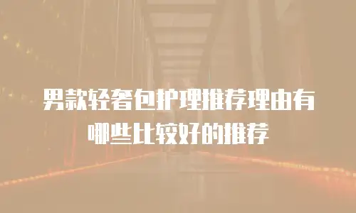 男款轻奢包护理推荐理由有哪些比较好的推荐
