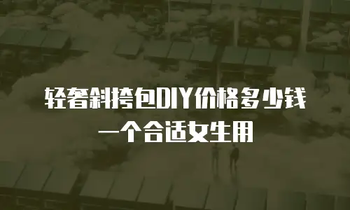 轻奢斜挎包DIY价格多少钱一个合适女生用