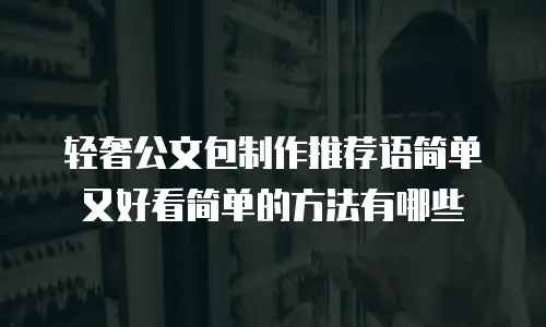 轻奢公文包制作推荐语简单又好看简单的方法有哪些