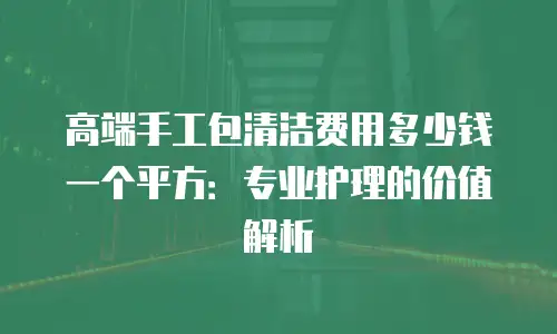 高端手工包清洁费用多少钱一个平方：专业护理的价值解析
