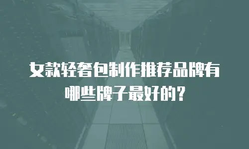 女款轻奢包制作推荐品牌有哪些牌子最好的？