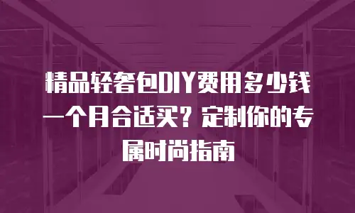 精品轻奢包DIY费用多少钱一个月合适买？定制你的专属时尚指南