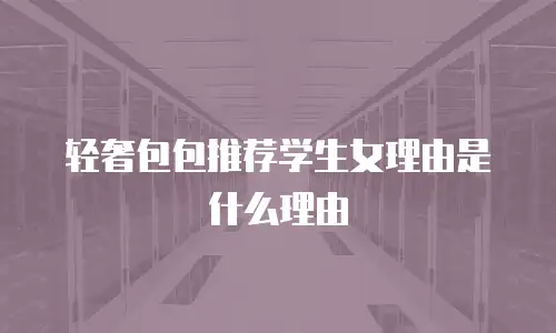 轻奢包包推荐学生女理由是什么理由