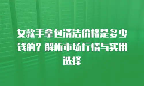 女款手拿包清洁价格是多少钱的？解析市场行情与实用选择