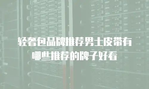 轻奢包品牌推荐男士皮带有哪些推荐的牌子好看
