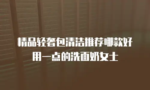 精品轻奢包清洁推荐哪款好用一点的洗面奶女士