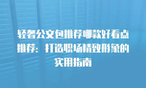 轻奢公文包推荐哪款好看点推荐：打造职场精致形象的实用指南
