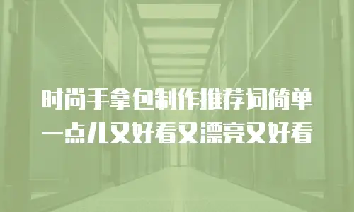 时尚手拿包制作推荐词简单一点儿又好看又漂亮又好看