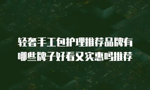 轻奢手工包护理推荐品牌有哪些牌子好看又实惠吗推荐