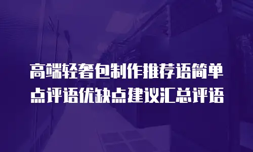 高端轻奢包制作推荐语简单点评语优缺点建议汇总评语