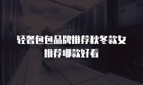 轻奢包包品牌推荐秋冬款女推荐哪款好看
