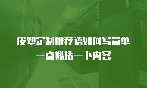 皮塑定制推荐语如何写简单一点概括一下内容