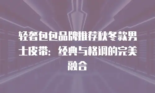 轻奢包包品牌推荐秋冬款男士皮带：经典与格调的完美融合