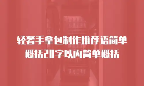 轻奢手拿包制作推荐语简单概括20字以内简单概括