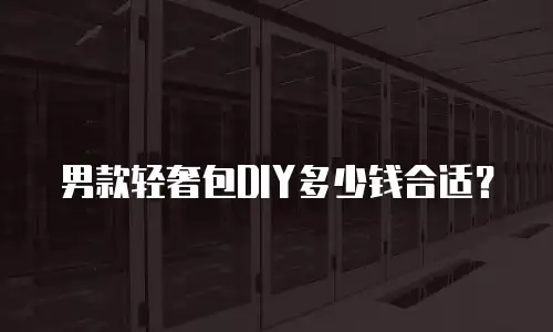 男款轻奢包DIY多少钱合适？