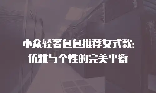 小众轻奢包包推荐女式款：优雅与个性的完美平衡